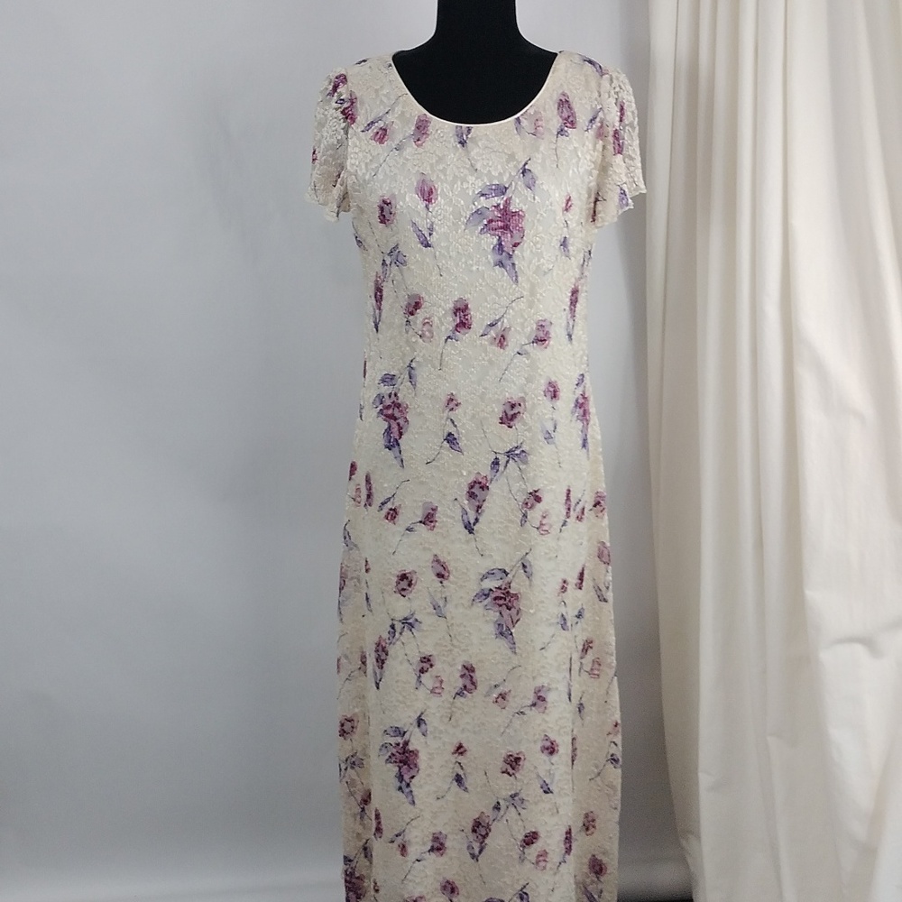 Ronni Nicole Floral Lace Overlay Dress